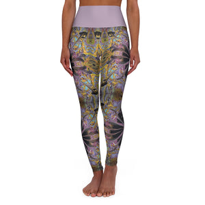 Feathery Flowers High Waisted Yoga Leggings